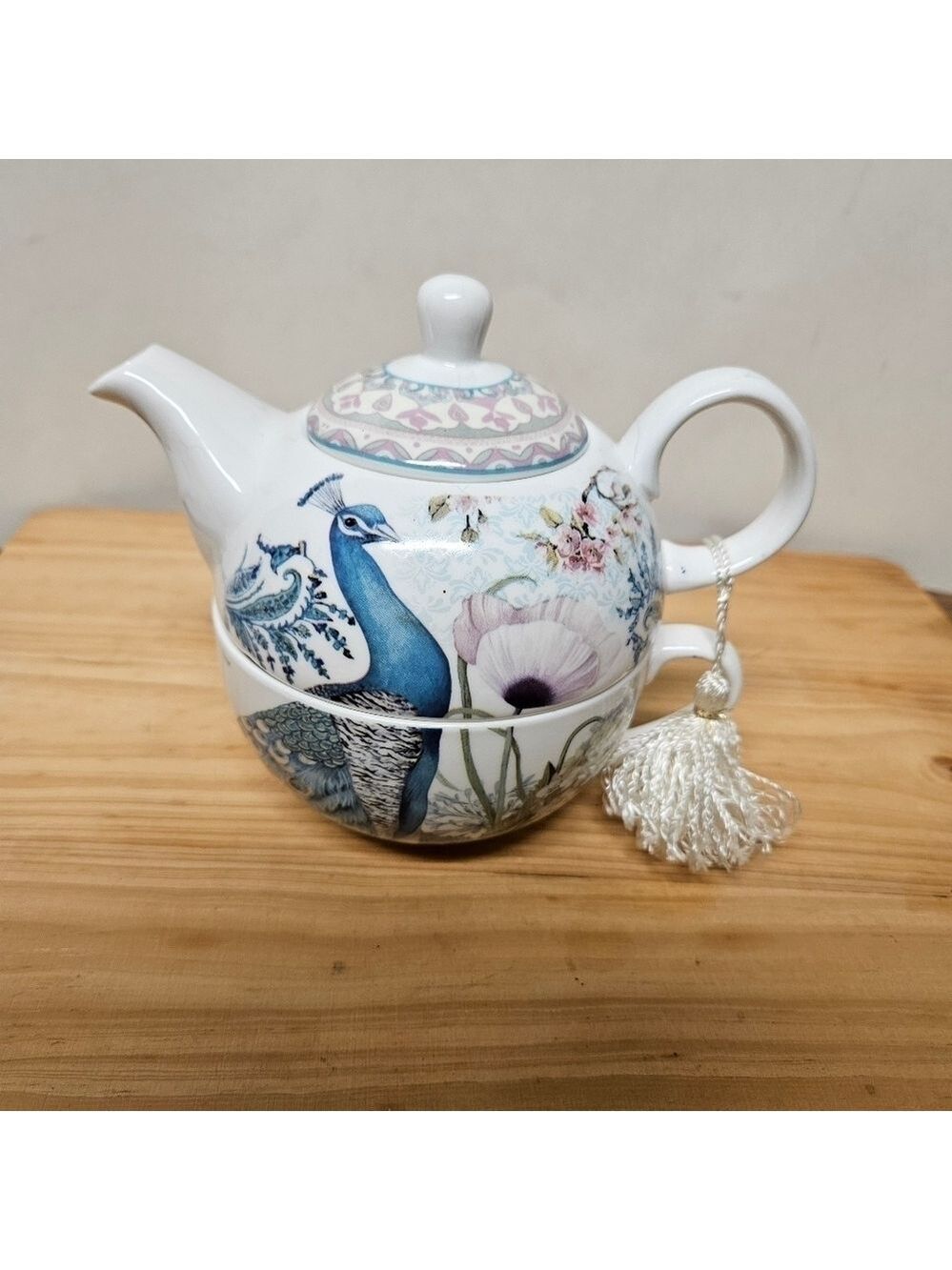 Copyright BV Porcelain "Summer River" Blue Tea-for-One Teapot and Cup Set